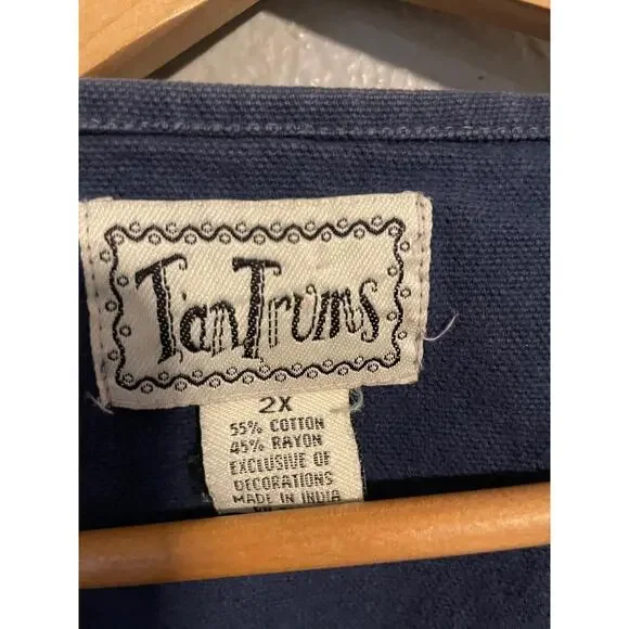 Vintage Tantrums Vest Womens 2X Multicolor Floral Embroidered Patchwork Boho 90s - Picture 3 of 7